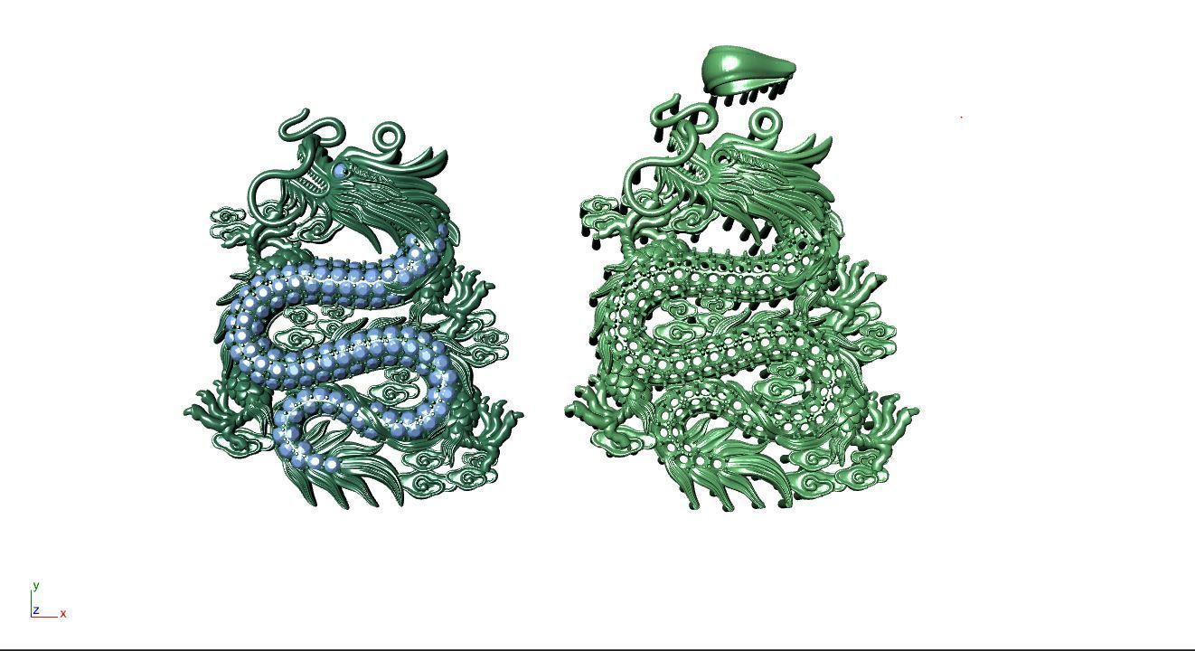 pendant dragon 3D print model_8