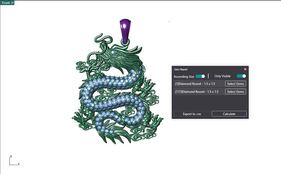 pendant dragon 3D print model_5