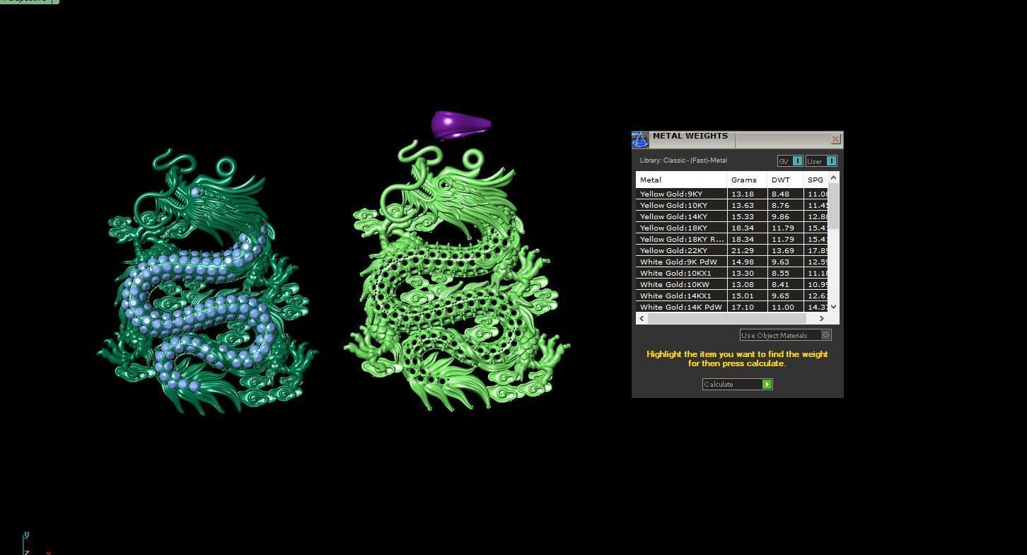 pendant dragon 3D print model_2