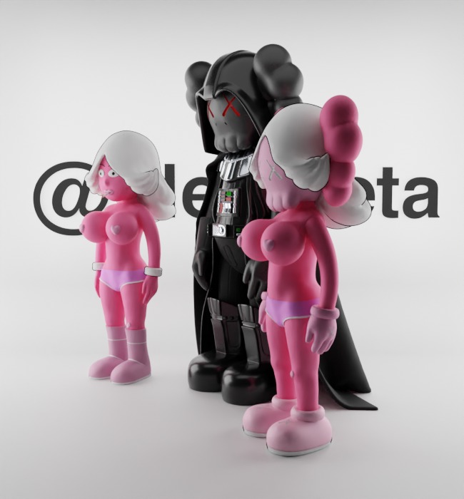 Kaws Darth Vader and Pink Twins for Print 3D print model_7