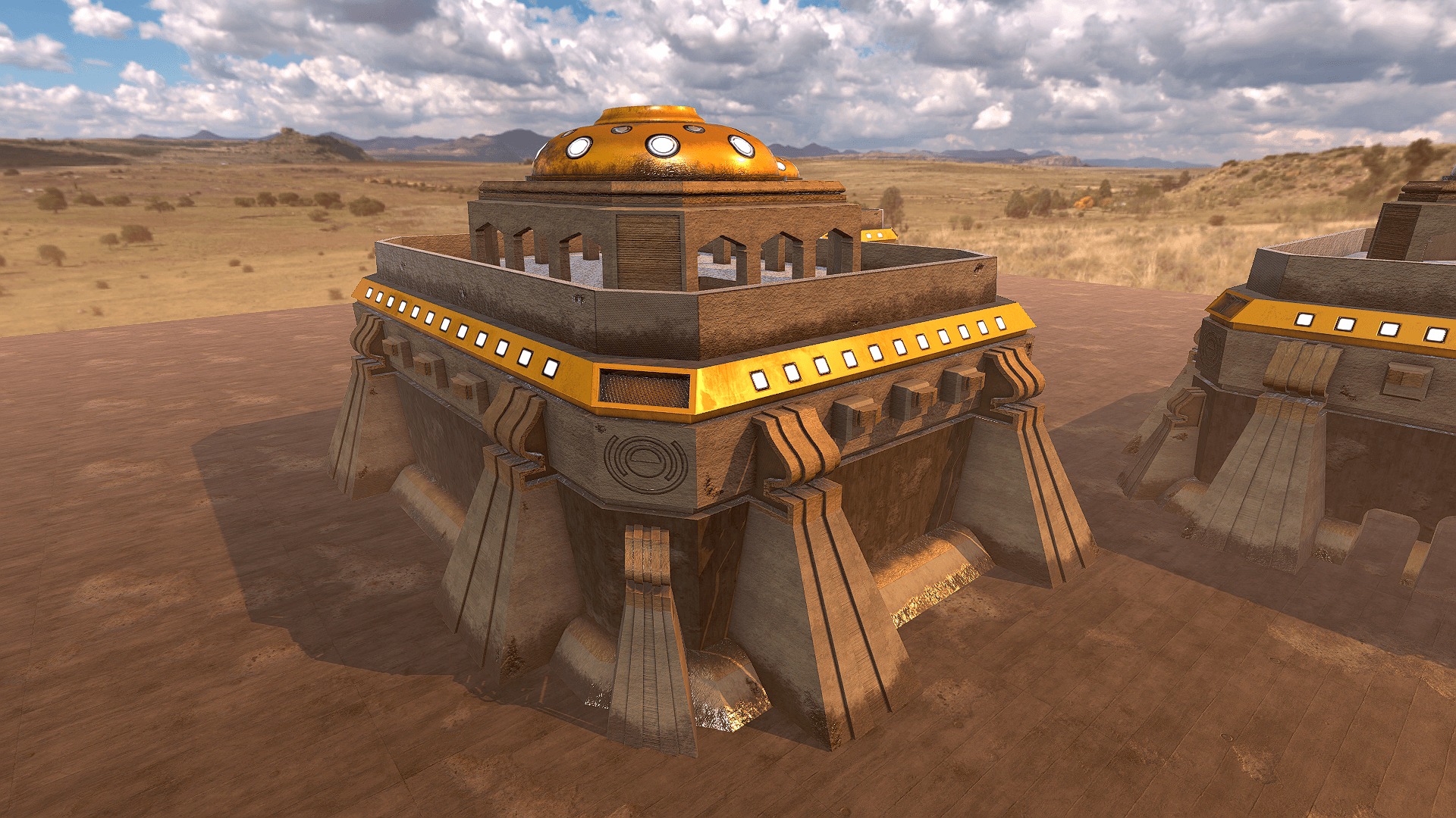 SciFi Desert Building 2 Low-poly 3D model_2