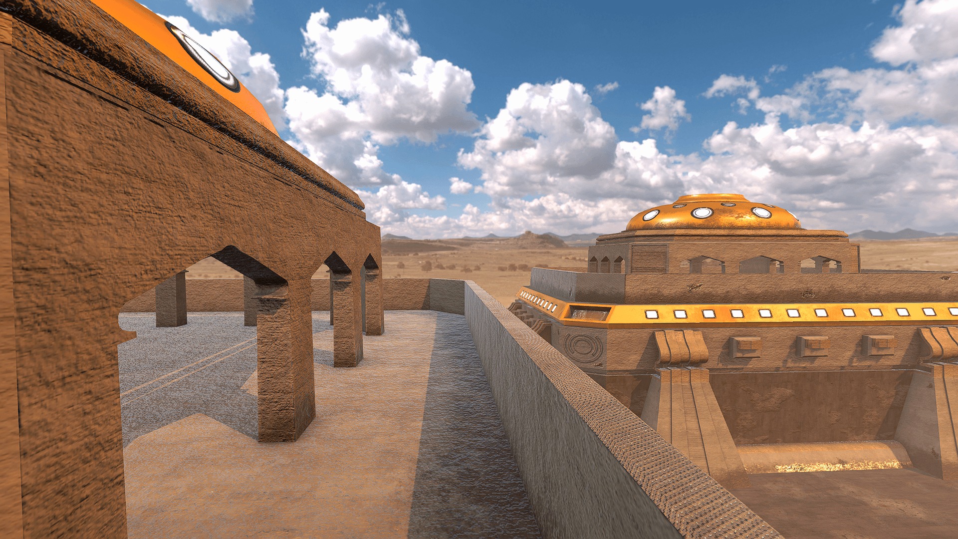 SciFi Desert Building 2 Low-poly 3D model_3