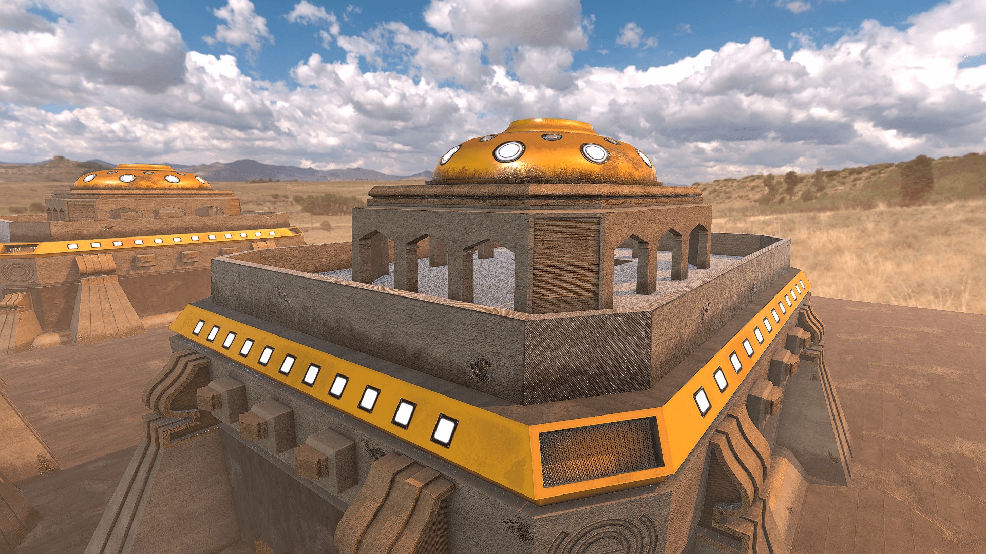 SciFi Desert Building 2 Low-poly 3D model_4