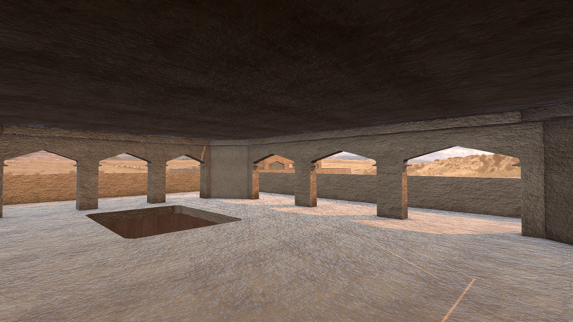 SciFi Desert Building 2 Low-poly 3D model_1