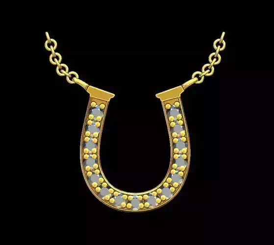 Horse Shoe Diamond Pendant