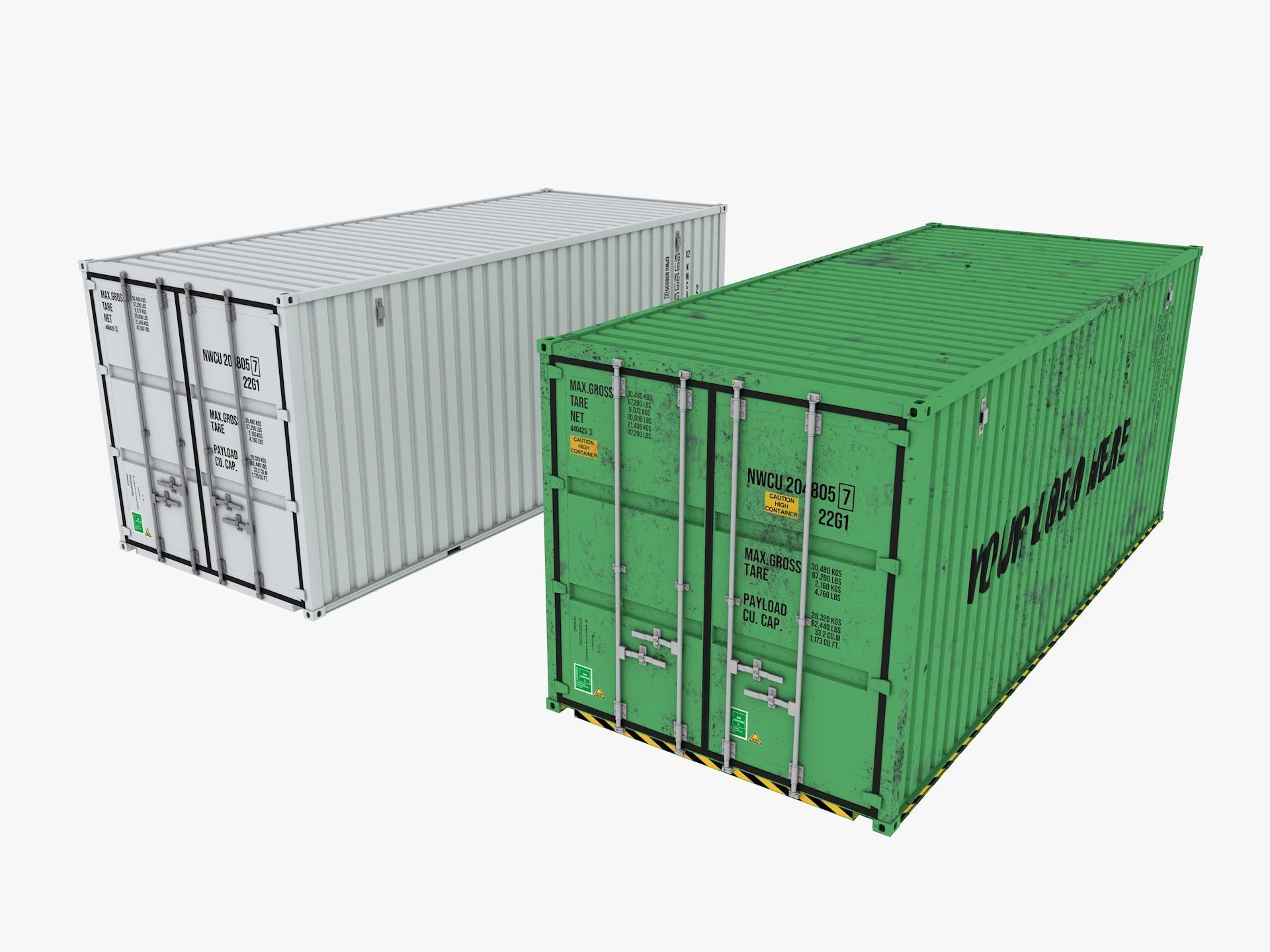 Container shipping cargo Low-poly 3D model_1