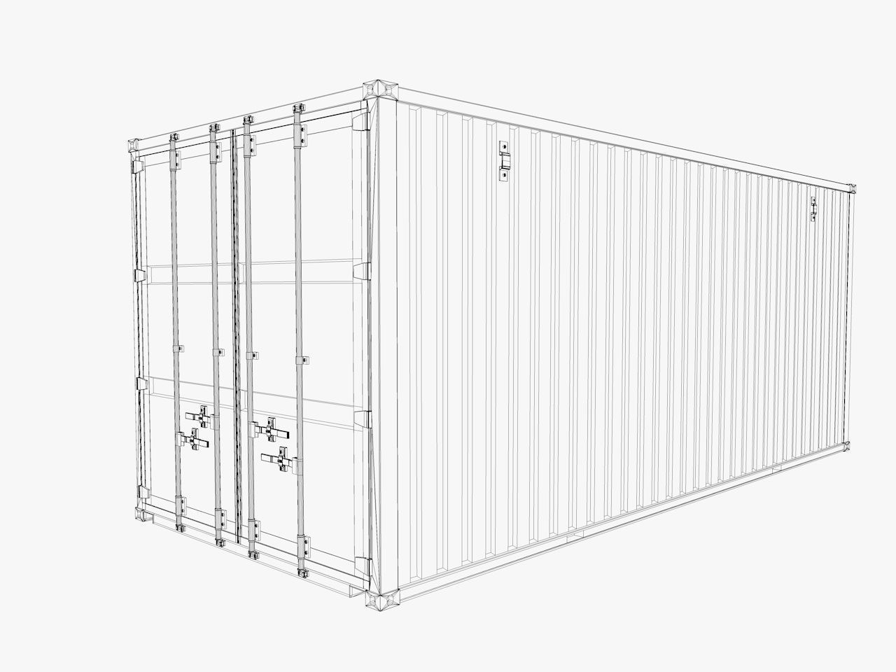 Container shipping cargo Low-poly 3D model_9