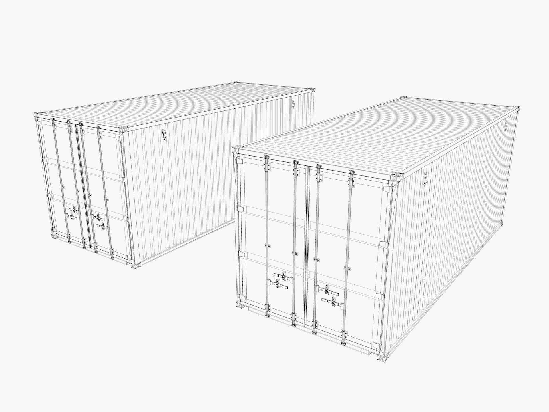 Container shipping cargo Low-poly 3D model_2