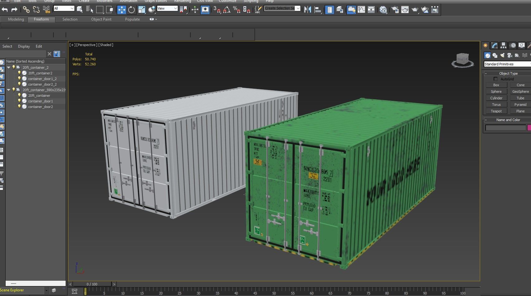 Container shipping cargo Low-poly 3D model_13