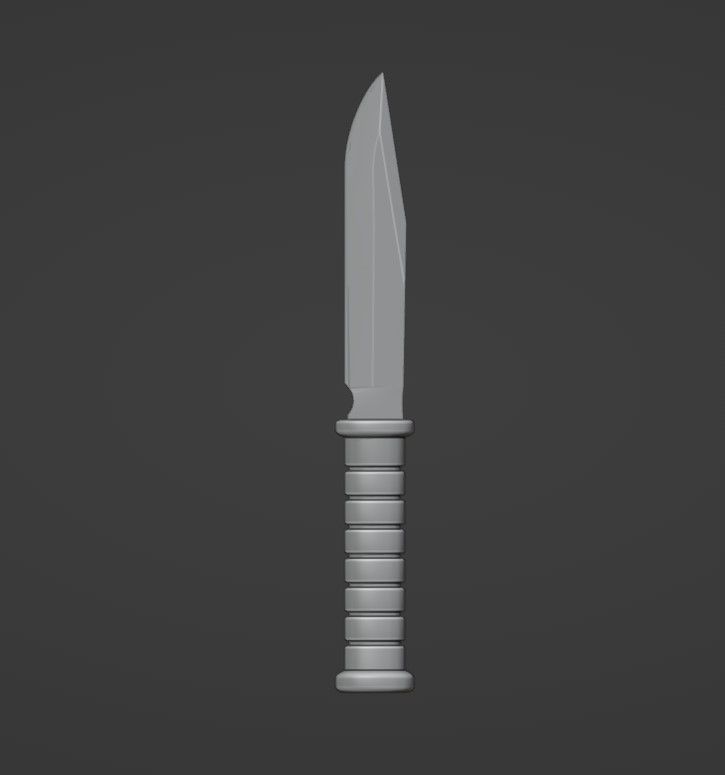 Knife Low-poly 3D model_7