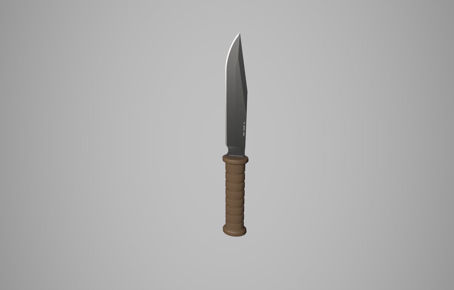 Knife Low-poly 3D model_1