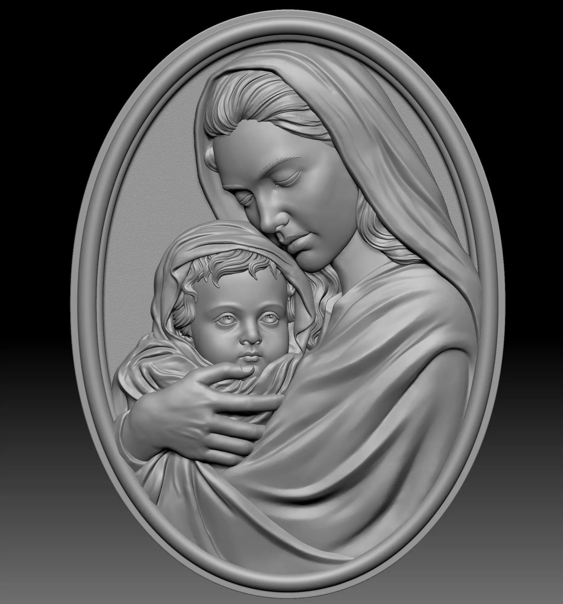 Mary with Baby Jesus 3D print model_0