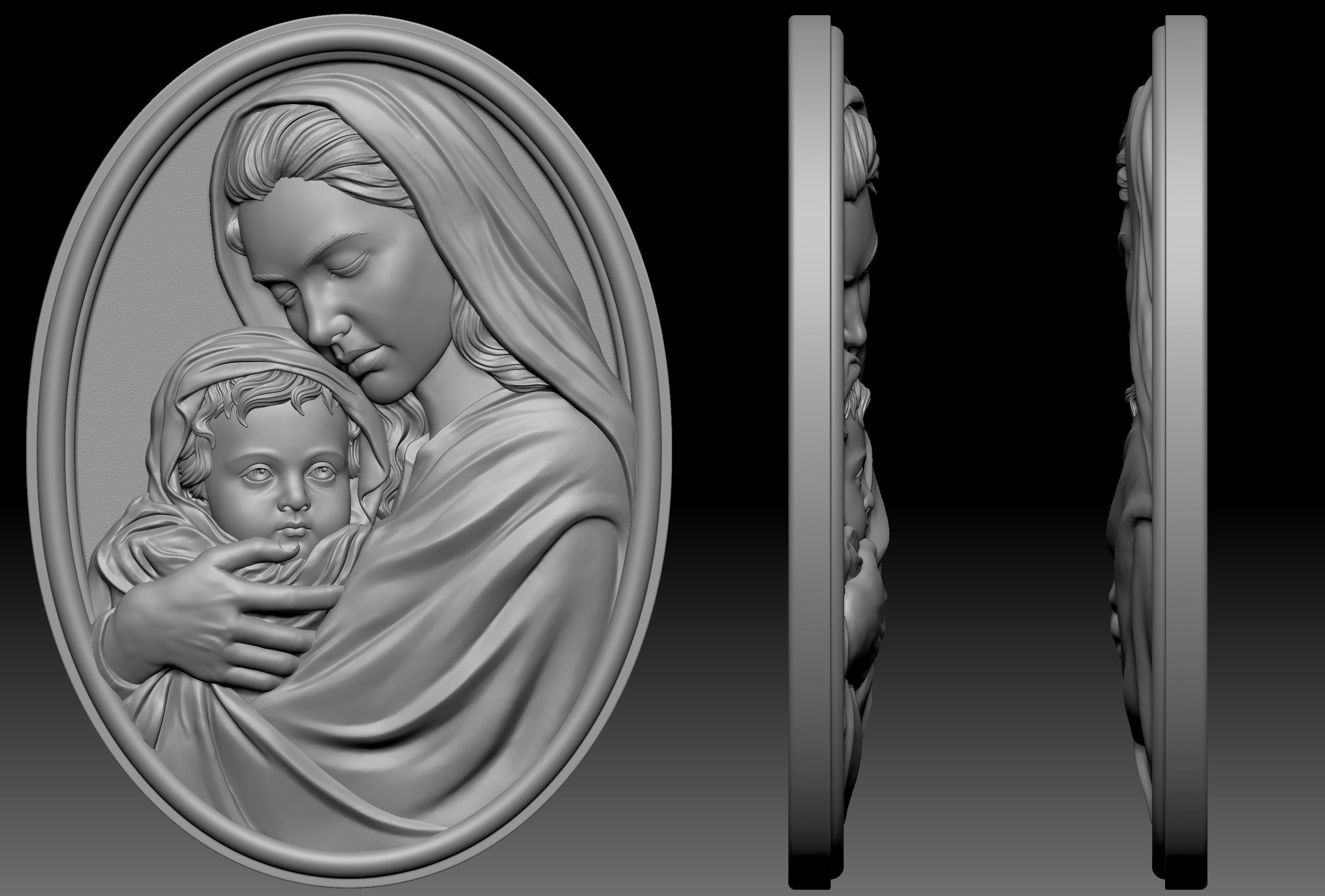 Mary with Baby Jesus 3D print model_1