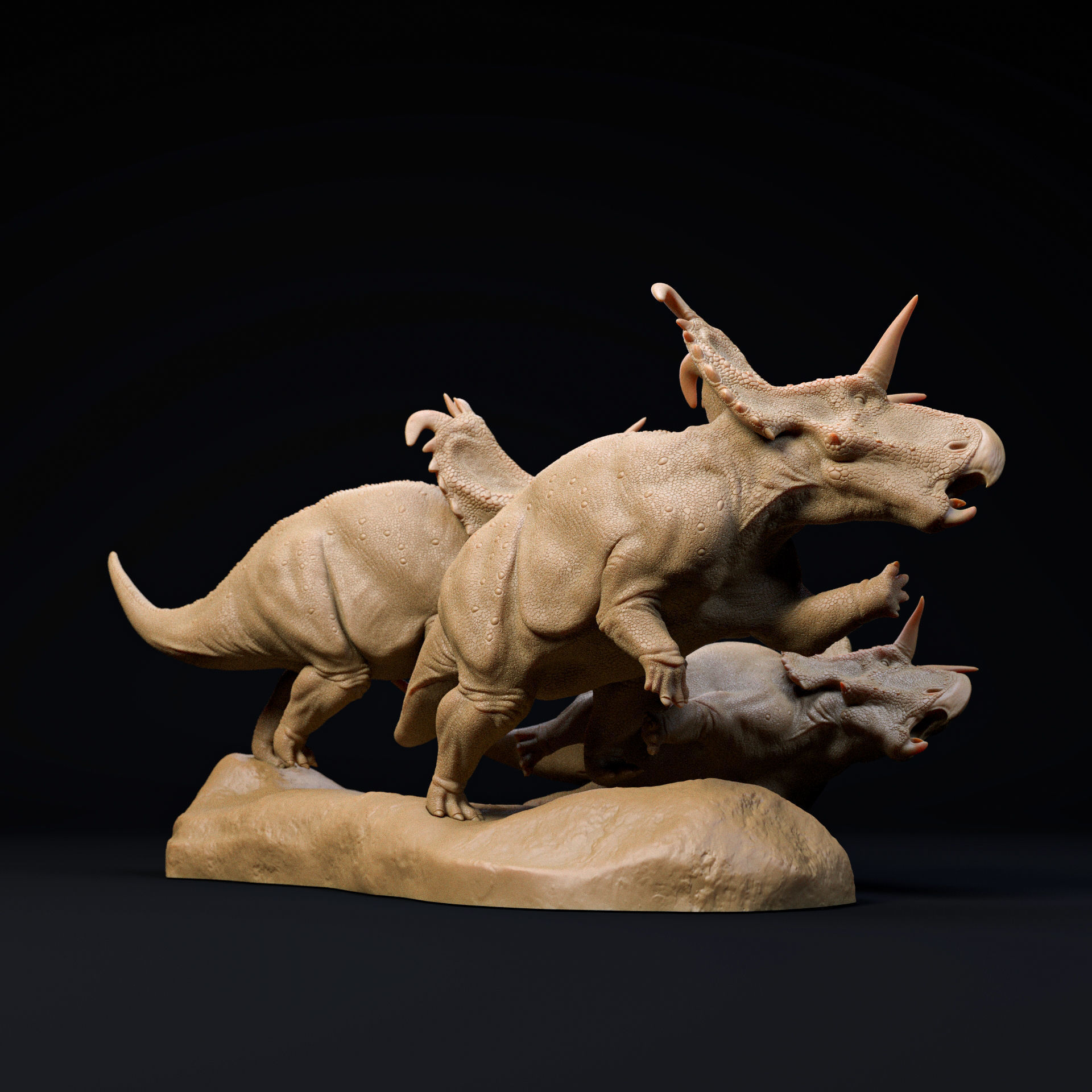 Lokiceratops stampede 1-35 scale pre-supported dinosaur 3D print model_3