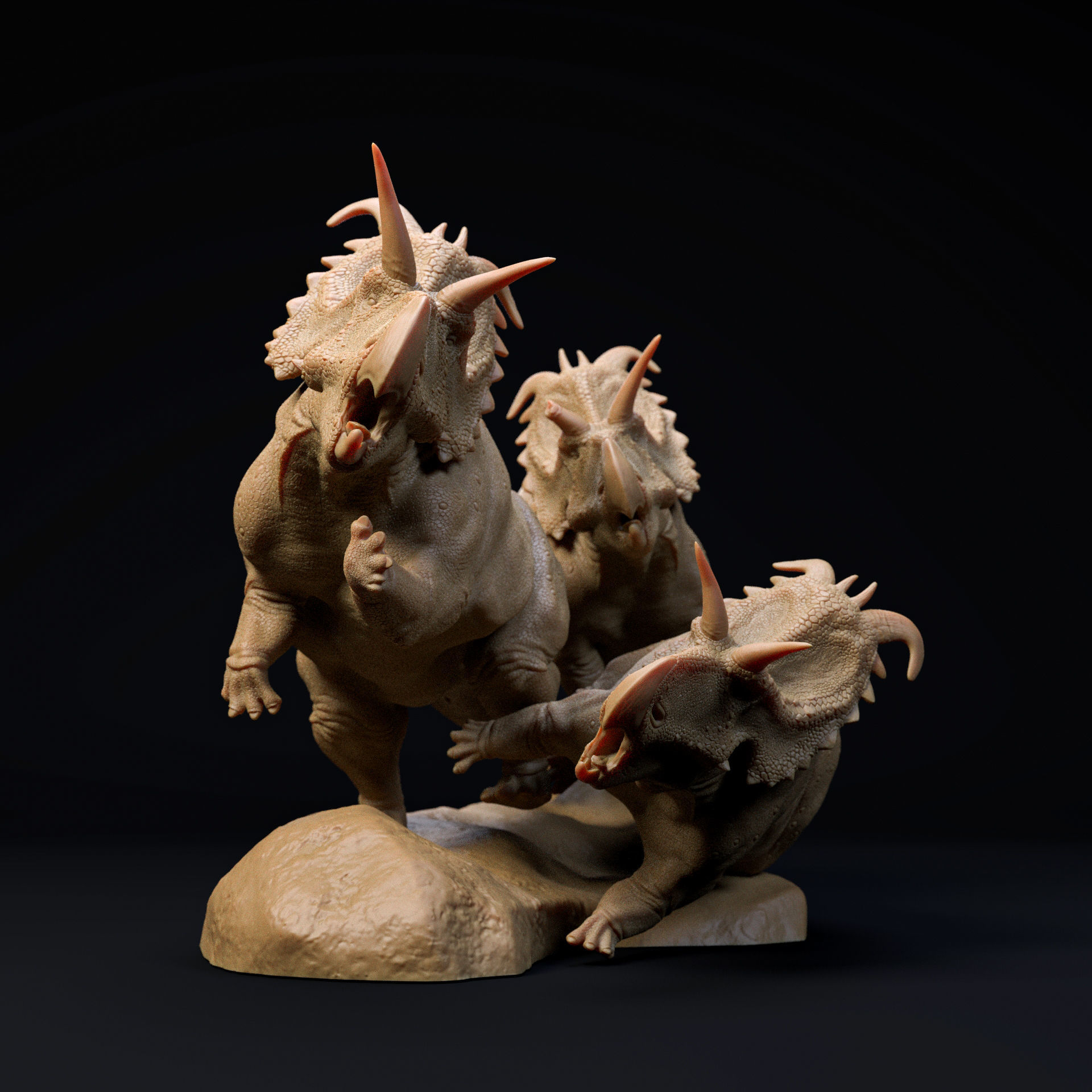 Lokiceratops stampede 1-35 scale pre-supported dinosaur 3D print model_1