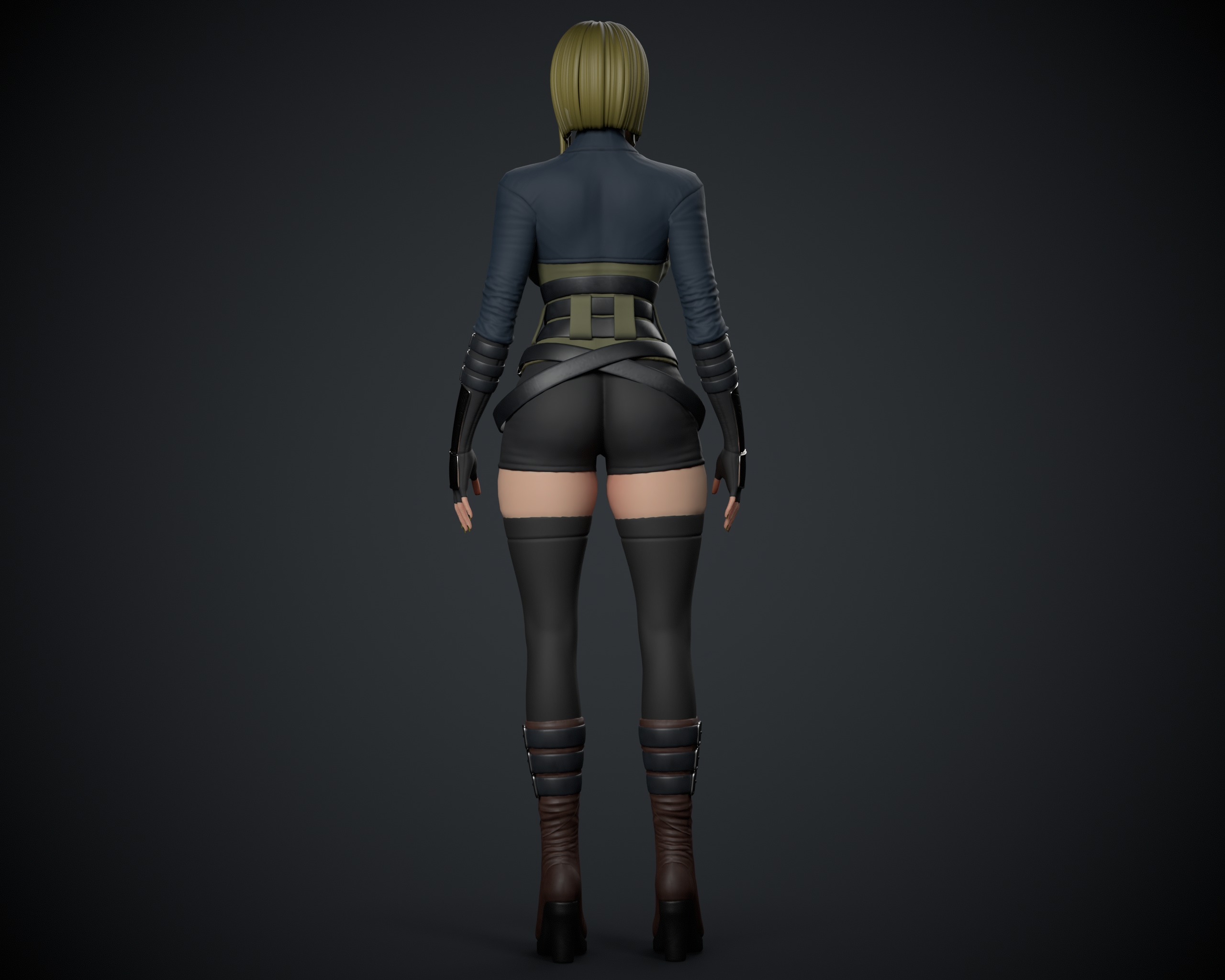 Female Character - PBR Game Ready Low-poly 3D model_4
