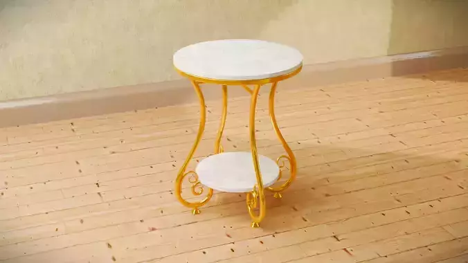 Realistic Round Coffee Table Free 3D model