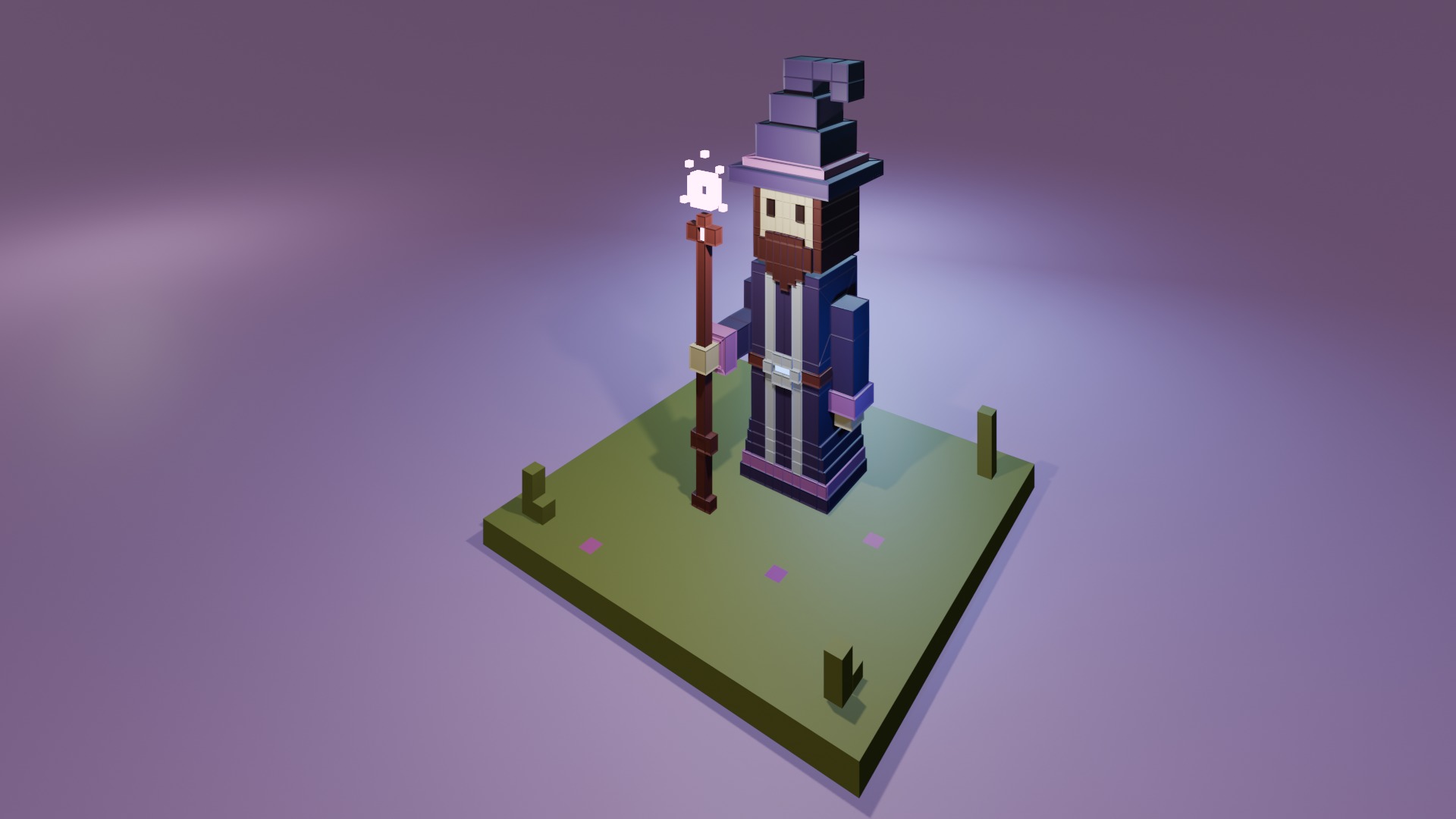 Voxel Wizard Low-poly 3D model_1