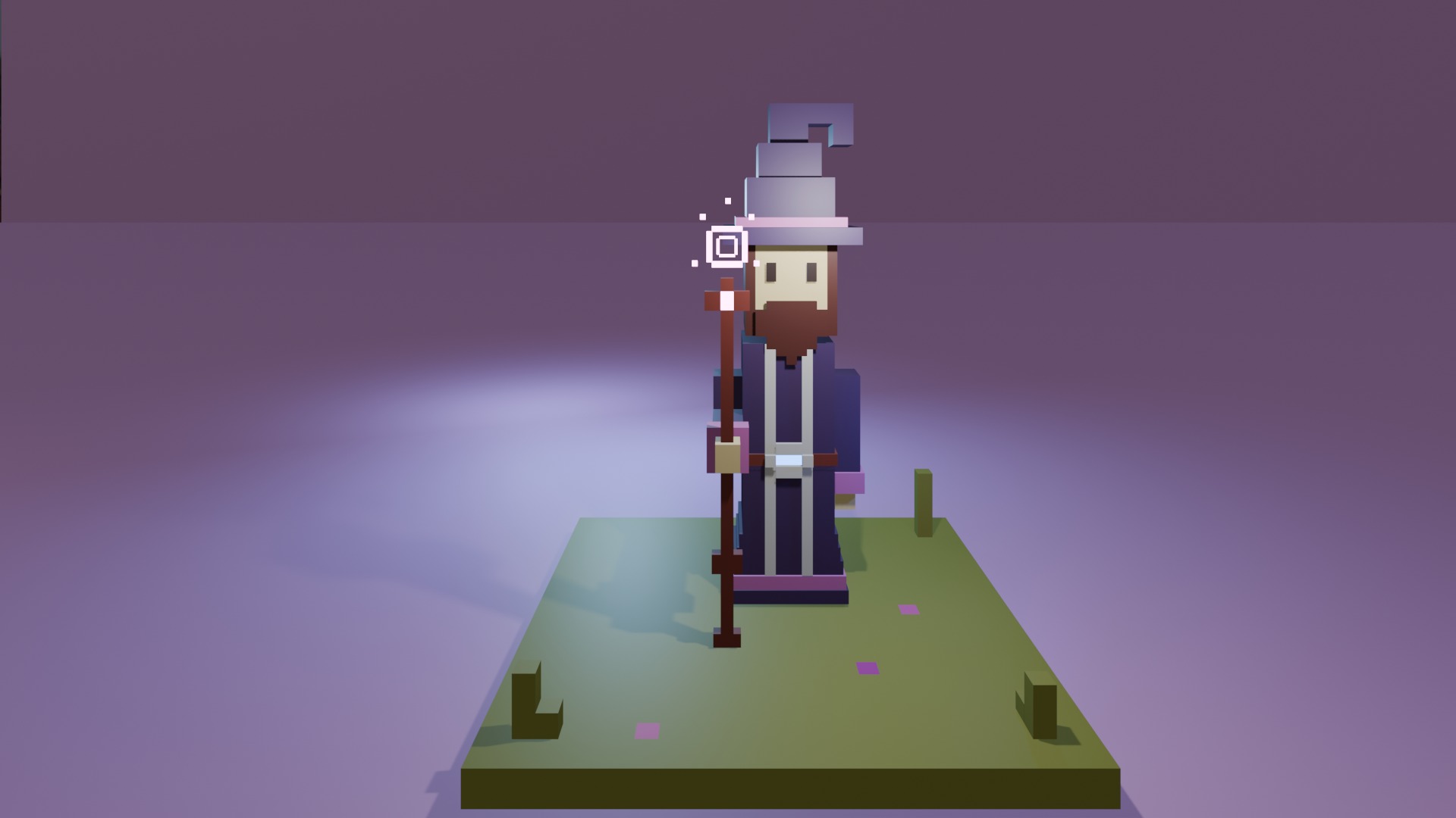 Voxel Wizard Low-poly 3D model_4