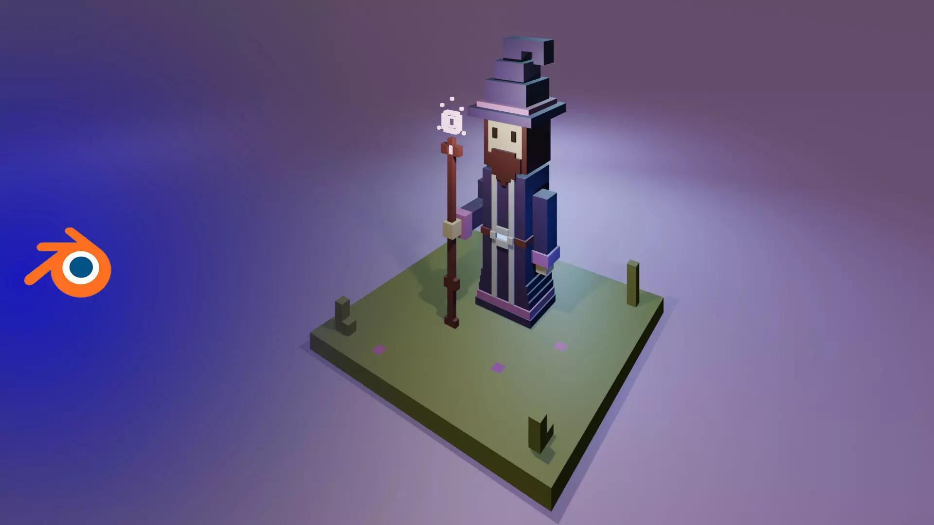 Voxel Wizard Low-poly 3D model_0
