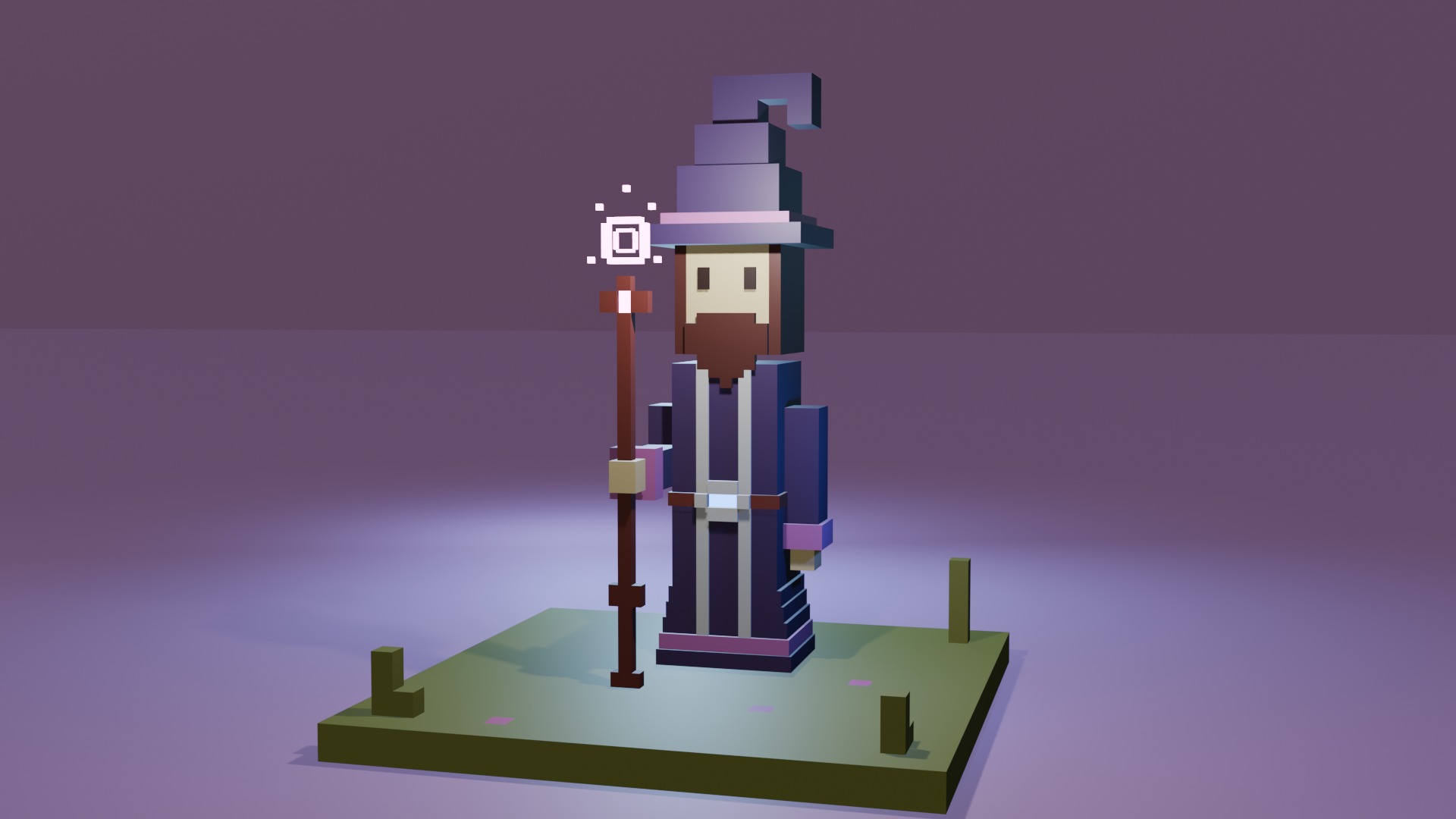 Voxel Wizard Low-poly 3D model_5