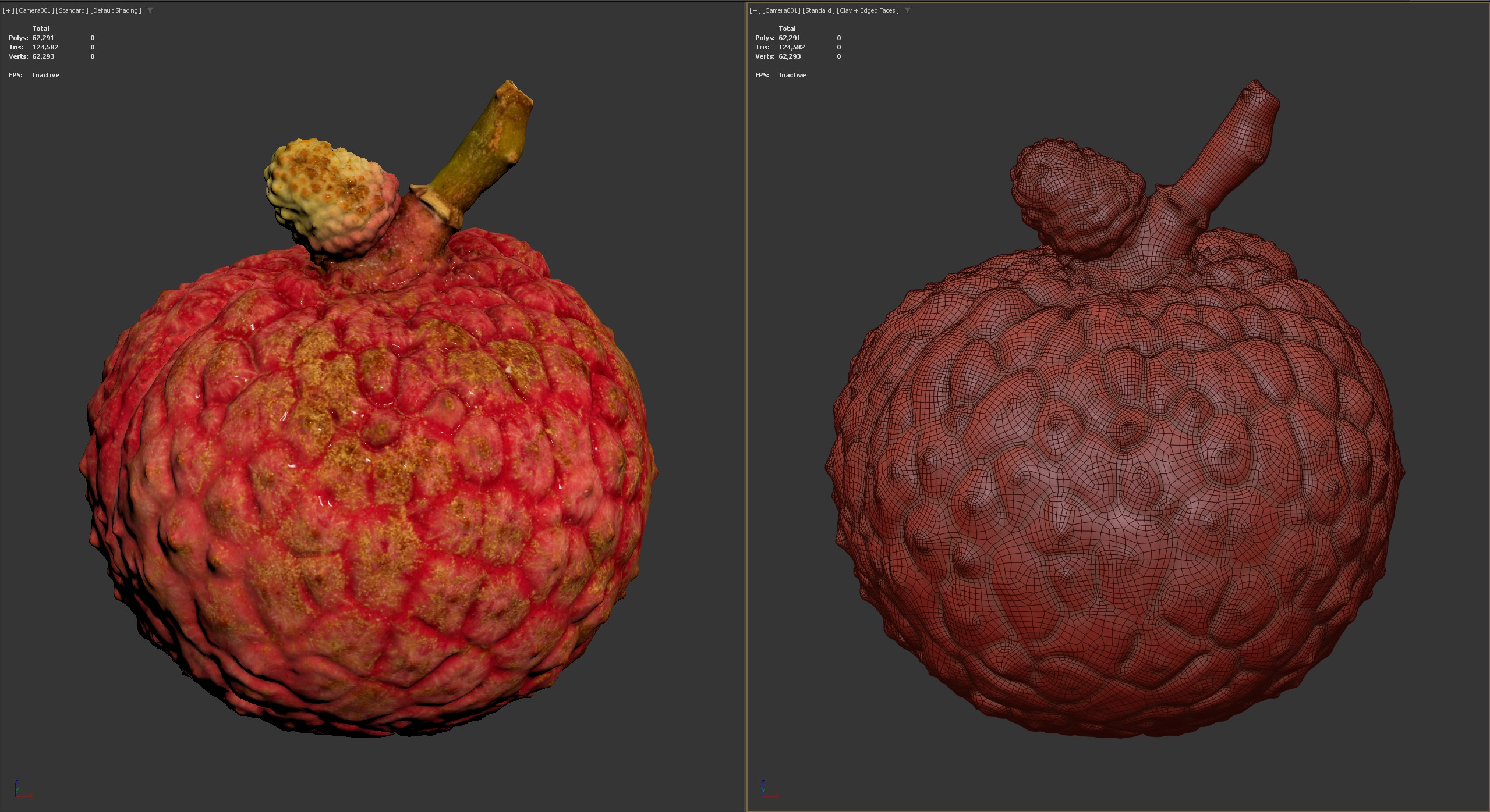 Litchi Fruit 02 Low-poly 3D model_4