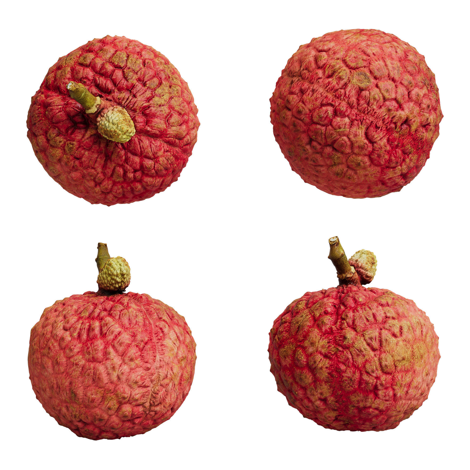 Litchi Fruit 02 Low-poly 3D model_1