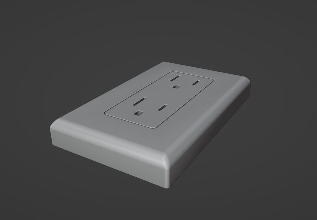 Socket Low-poly 3D model_9
