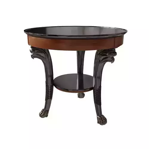Tripod pedestal table in dark wood Griffon style