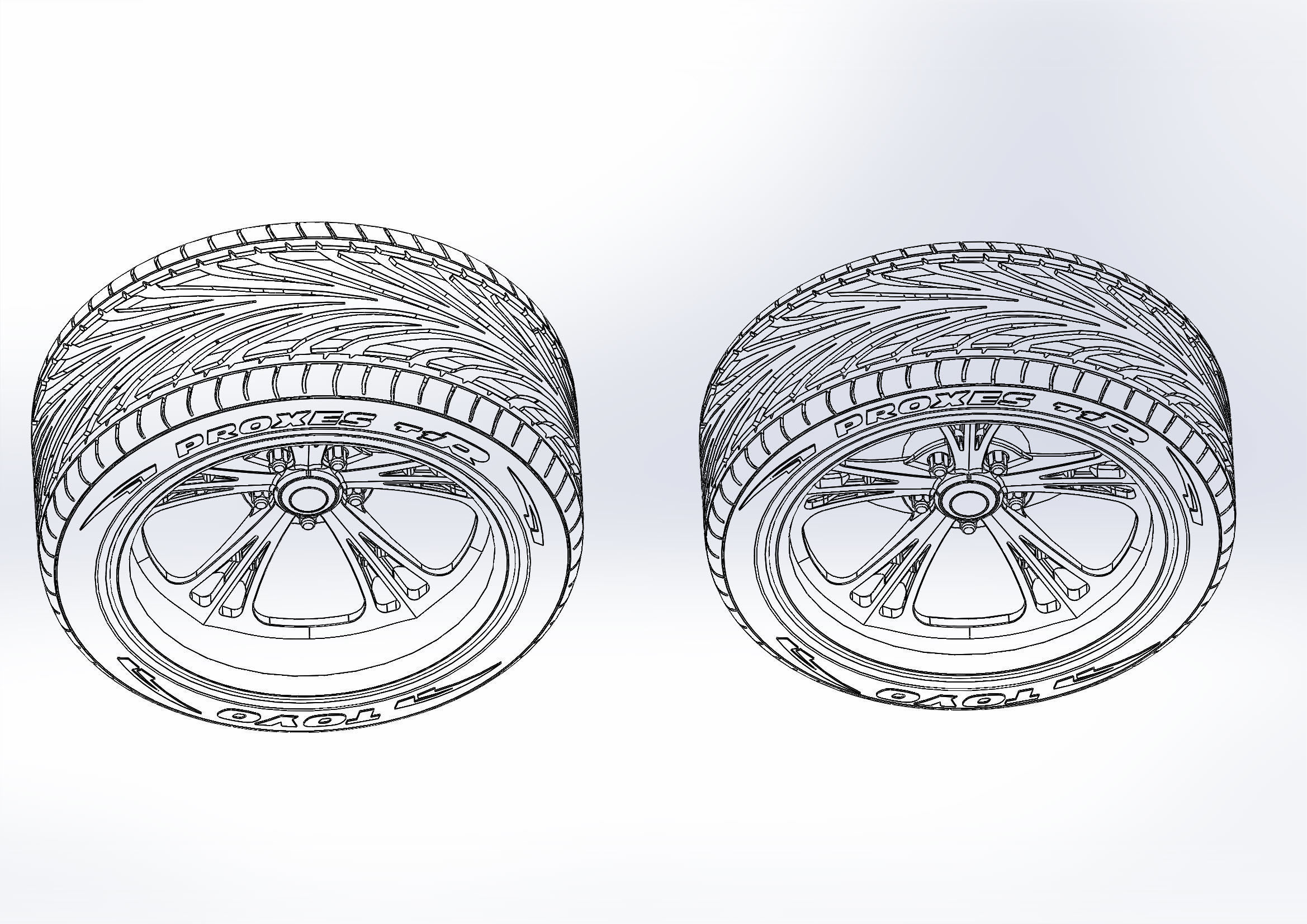 Set of custom wheels US Mags Venom Concave for your scale model 3D print model_9