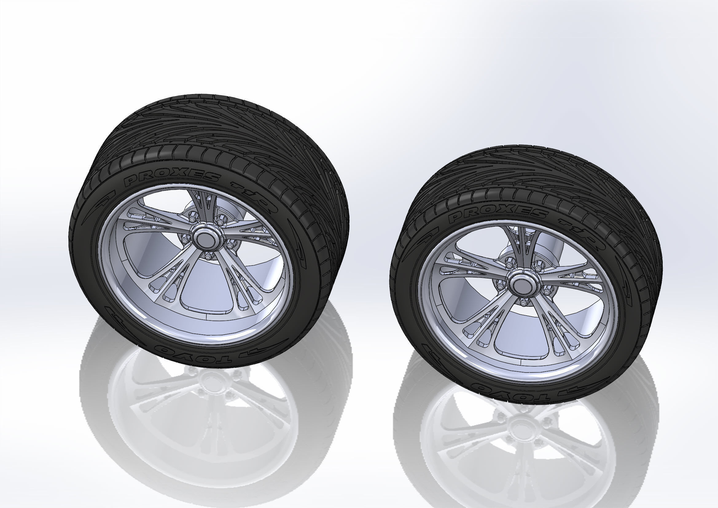Set of custom wheels US Mags Venom Concave for your scale model 3D print model_4