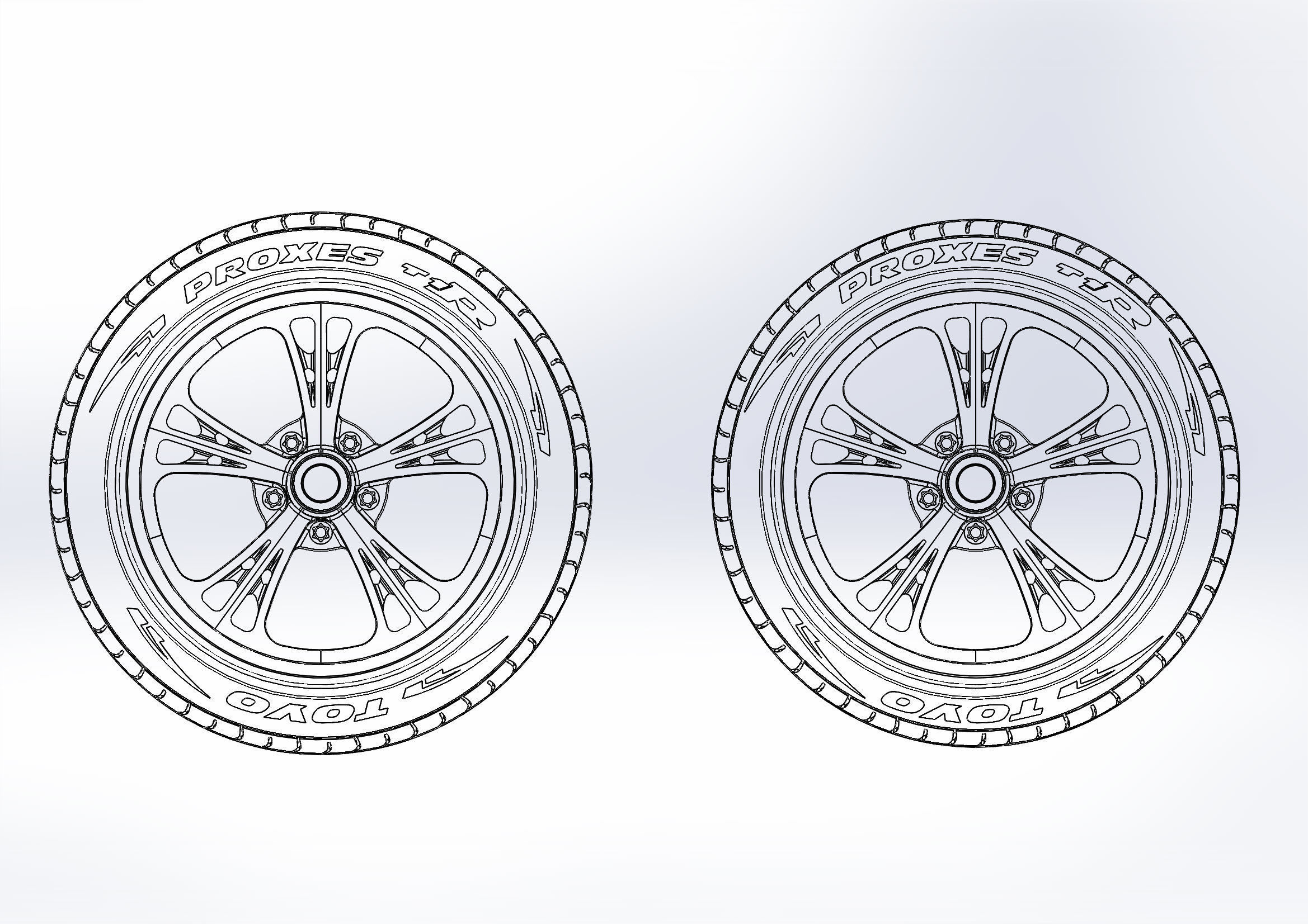 Set of custom wheels US Mags Venom Concave for your scale model 3D print model_7