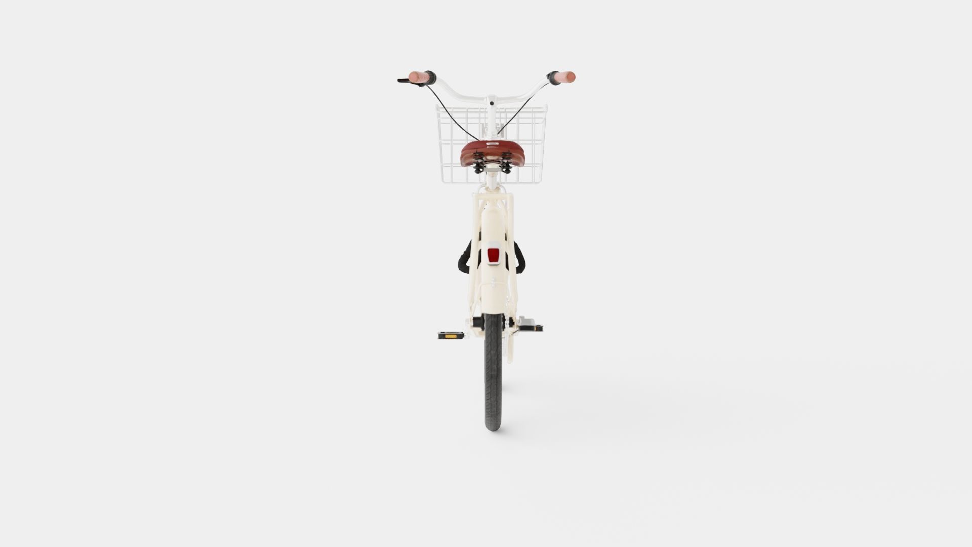 Cream Bicycle Low-poly 3D model_2