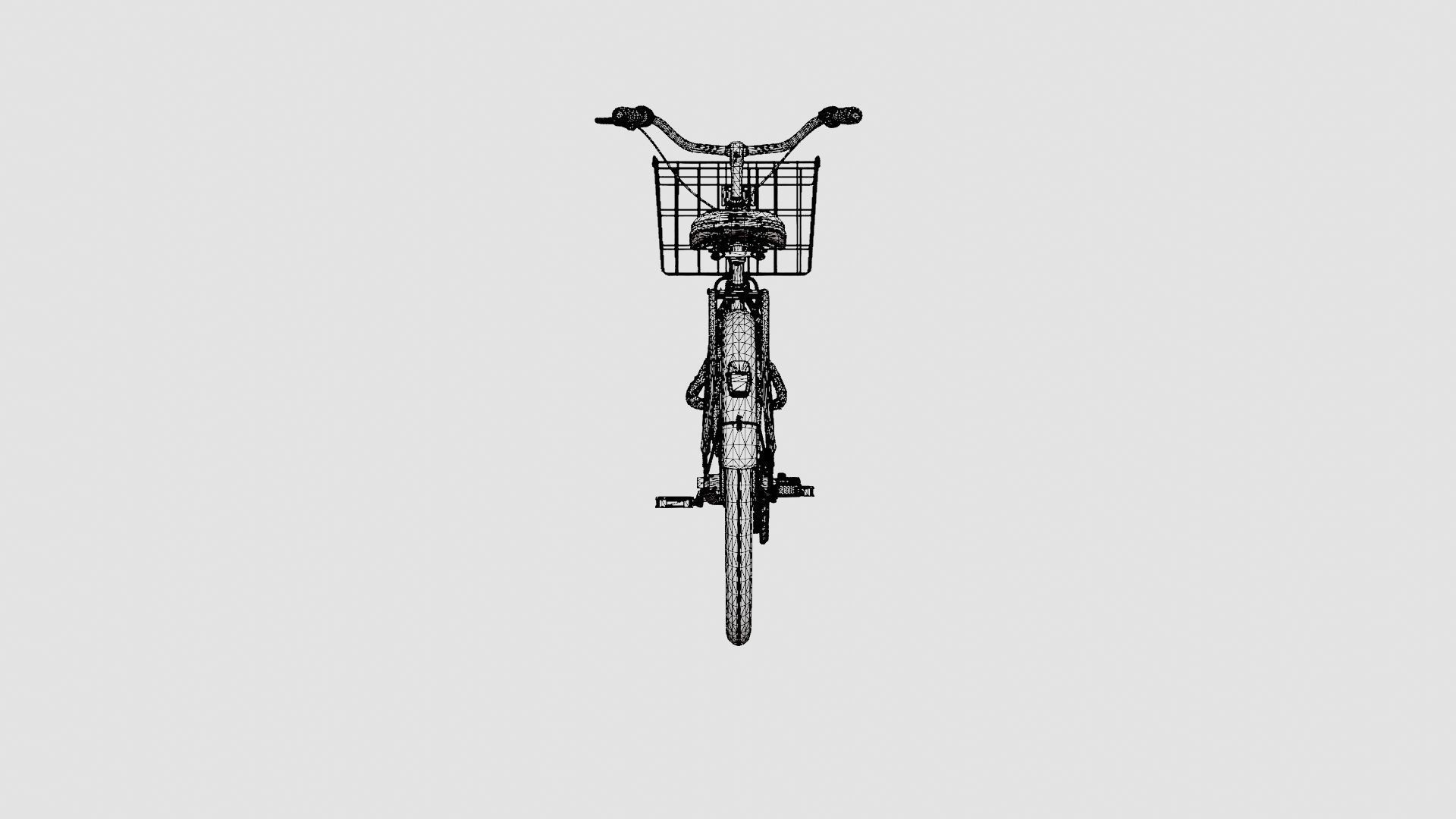 Black Bicycle Low-poly 3D model_8