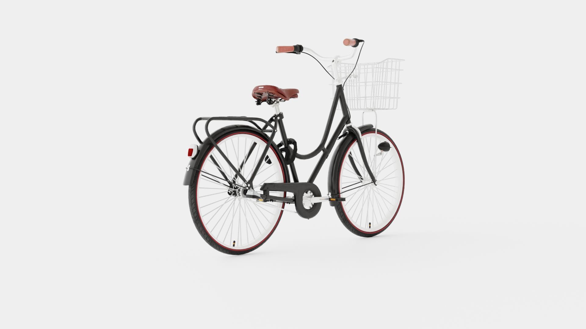 Black Bicycle Low-poly 3D model_1