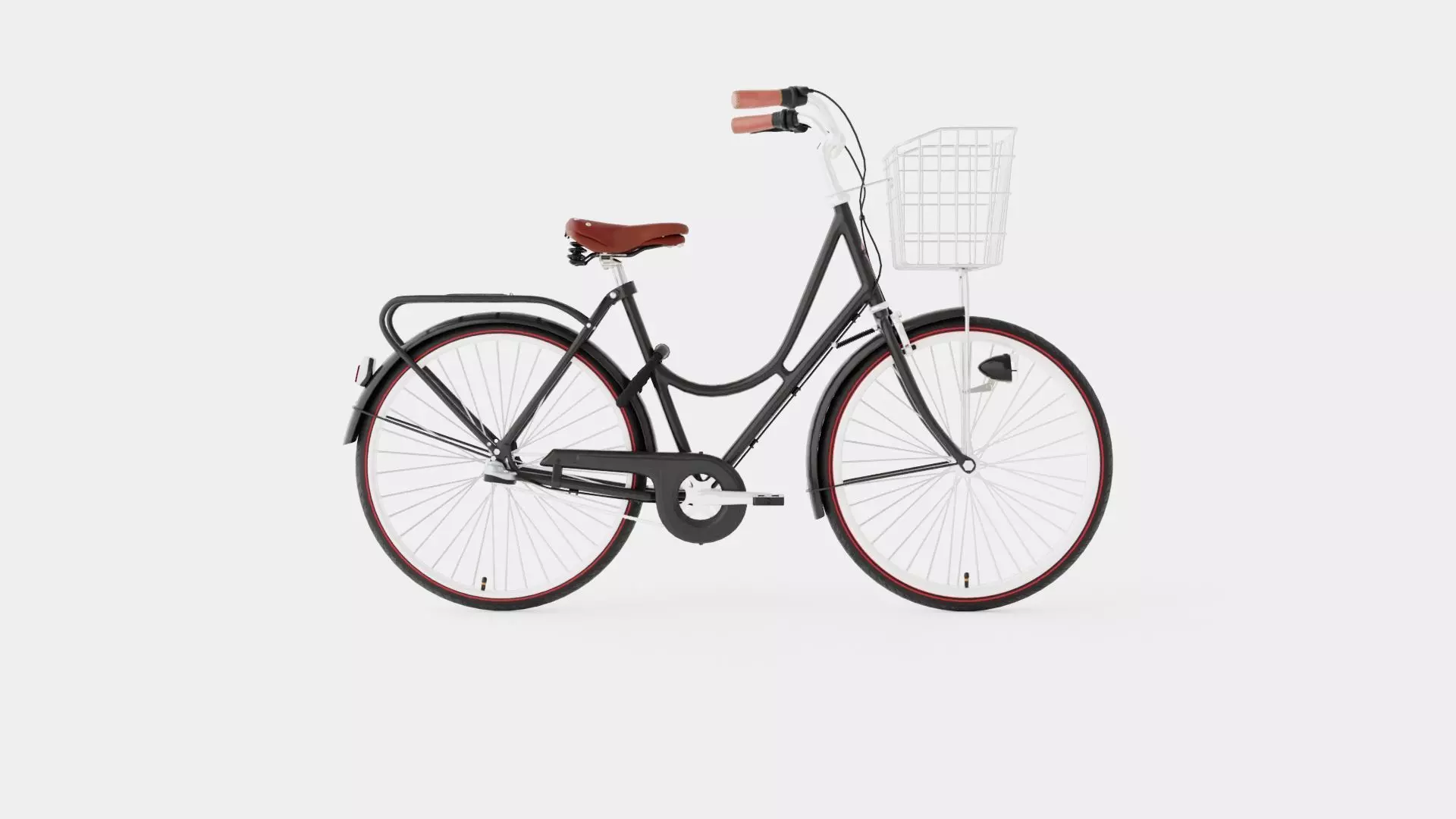 Black Bicycle Low-poly 3D model_0