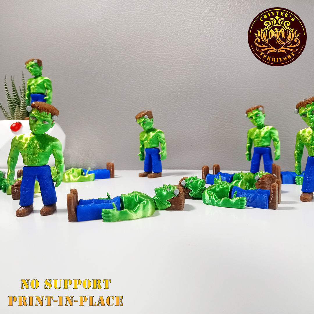 Flexi Mini Frankenstein Halloween Special No support Articulate 3D print model_10