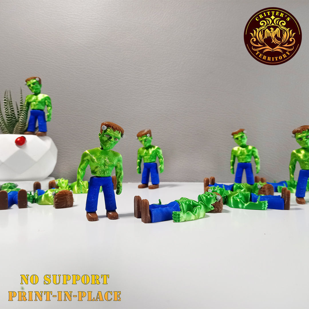 Flexi Mini Frankenstein Halloween Special No support Articulate 3D print model_5