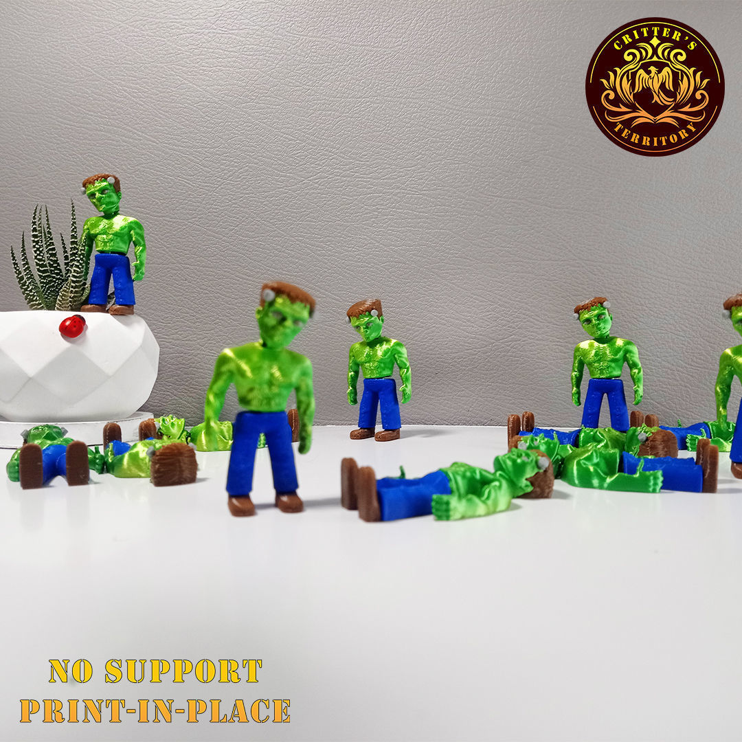 Flexi Mini Frankenstein Halloween Special No support Articulate 3D print model_8