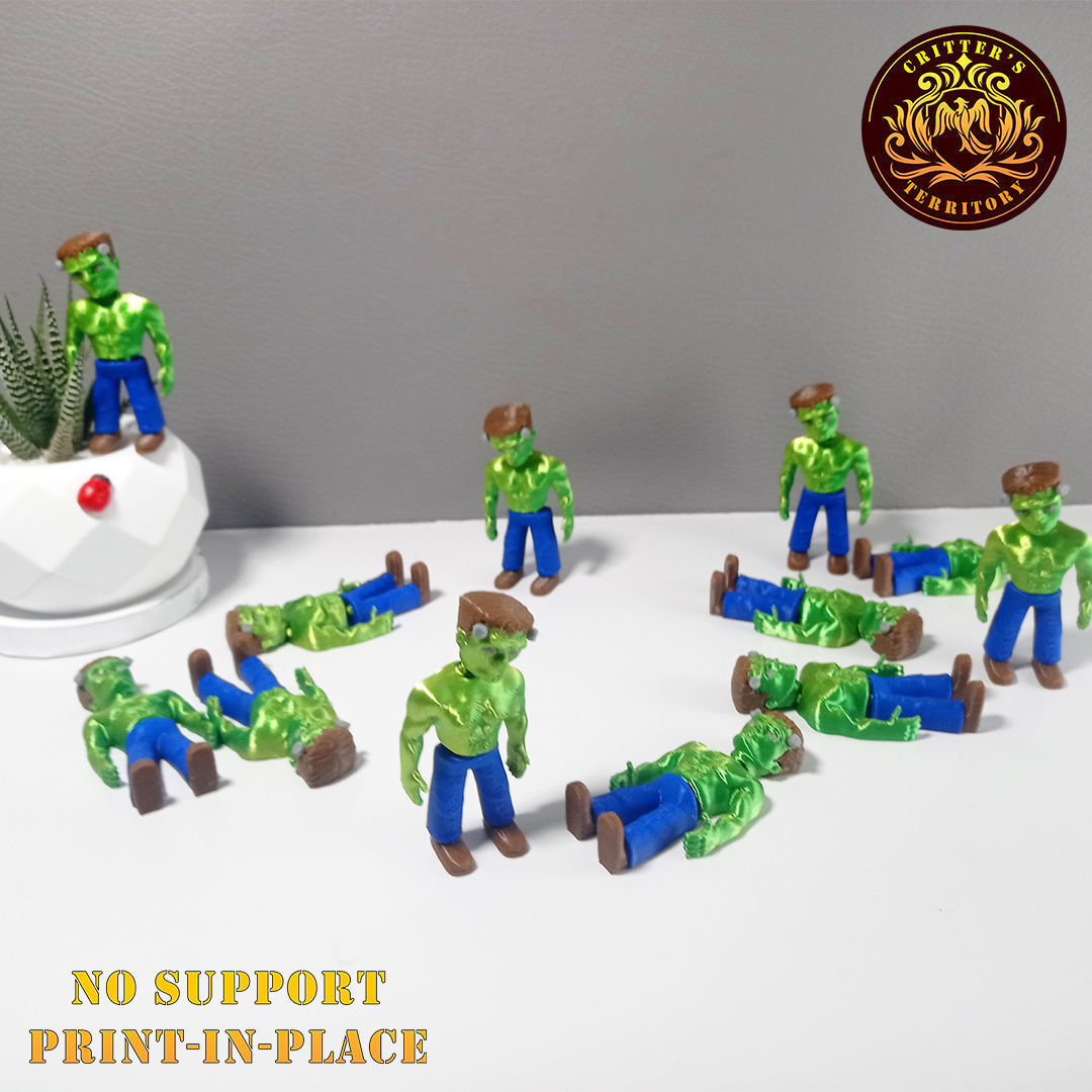 Flexi Mini Frankenstein Halloween Special No support Articulate 3D print model_1