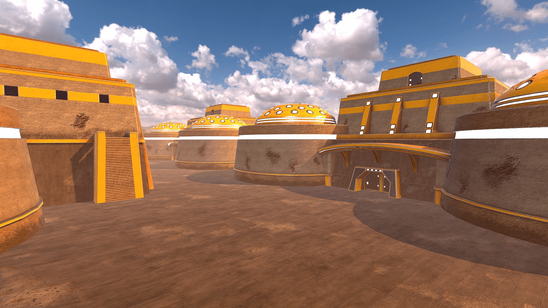 SciFi Desert Building 3 Low-poly 3D model_2