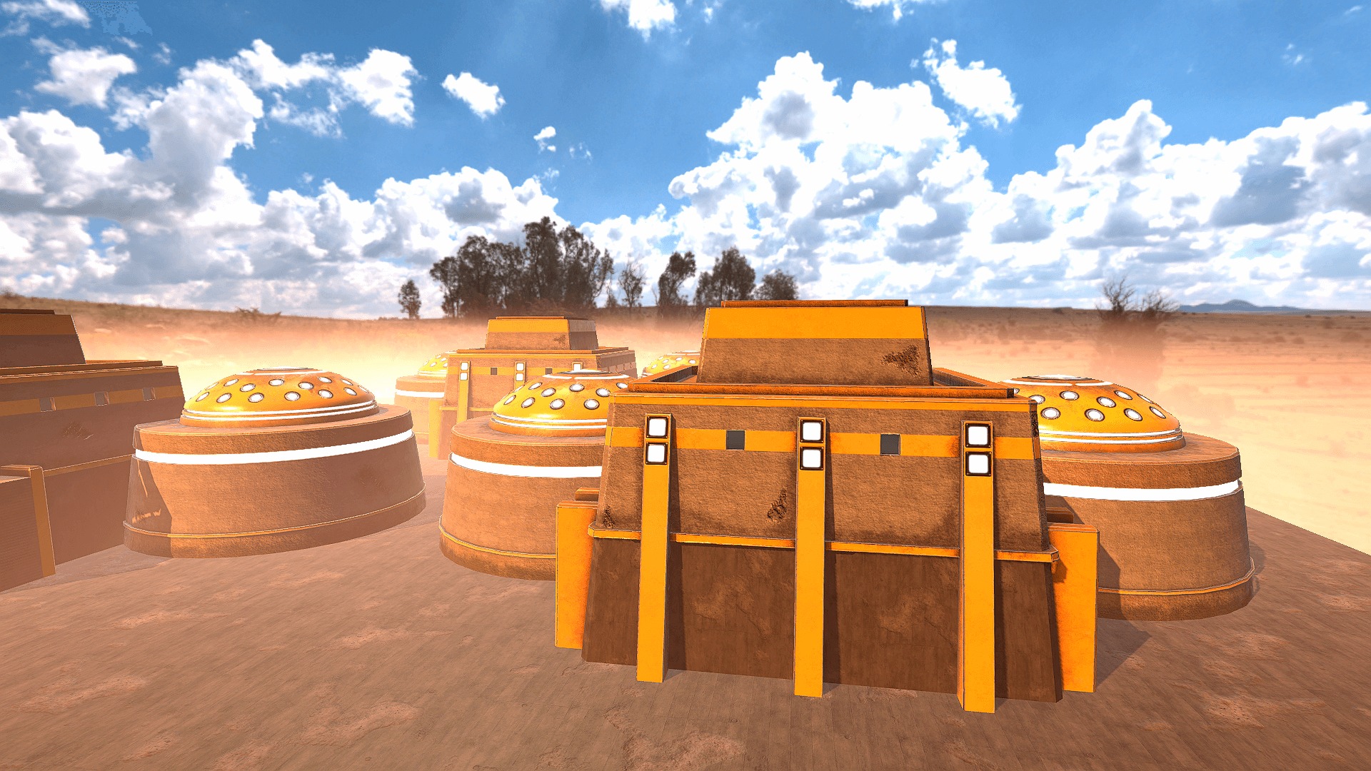 SciFi Desert Building 3 Low-poly 3D model_3