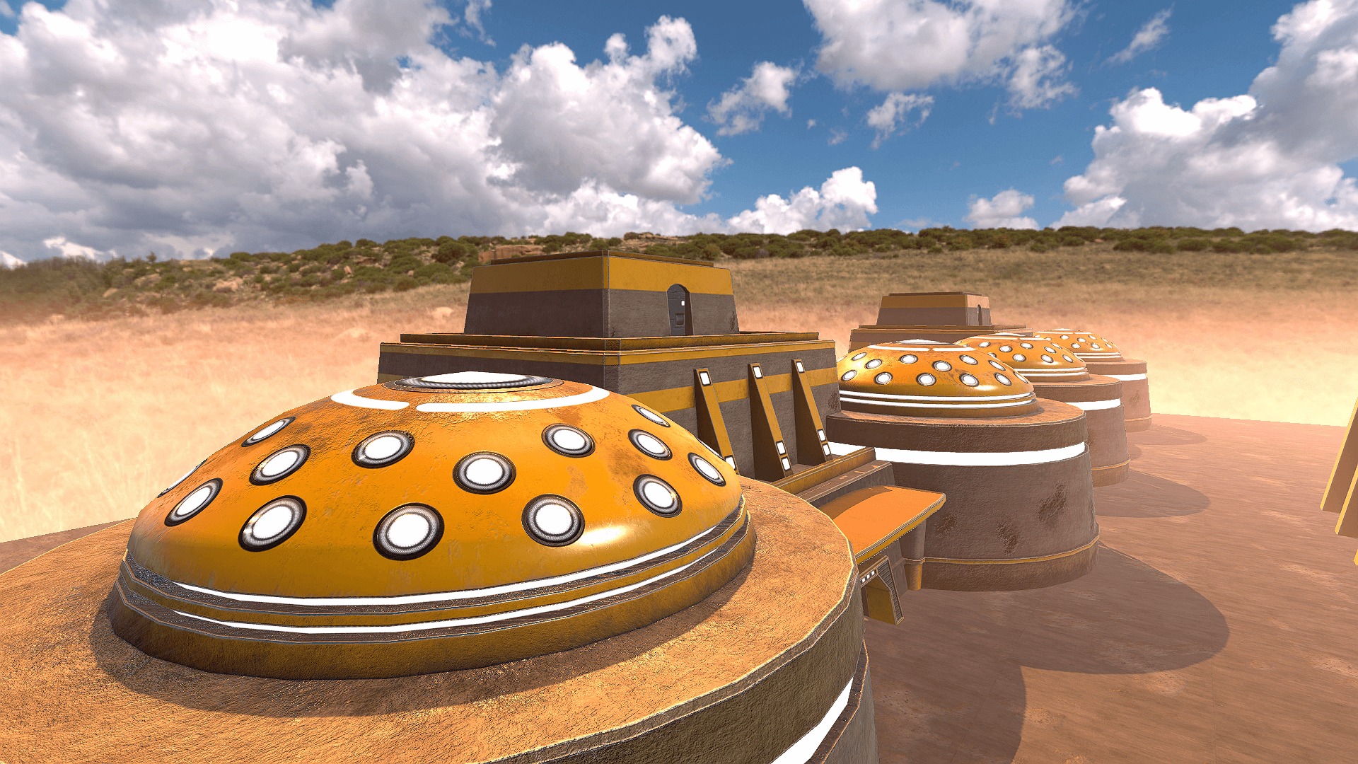 SciFi Desert Building 3 Low-poly 3D model_4