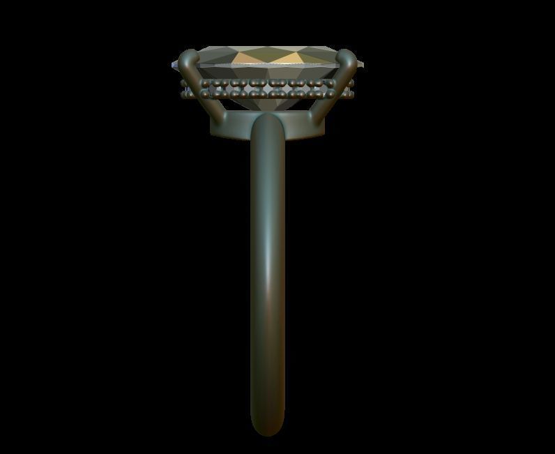 Hidden Halo Oval Diamond Engagement Ring 3D print model_8