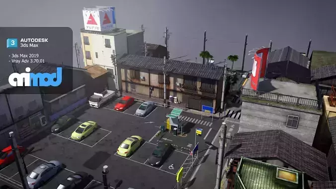 Japanese Residential Street 0003