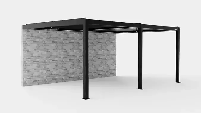 Pergola 4x6 Black Wall