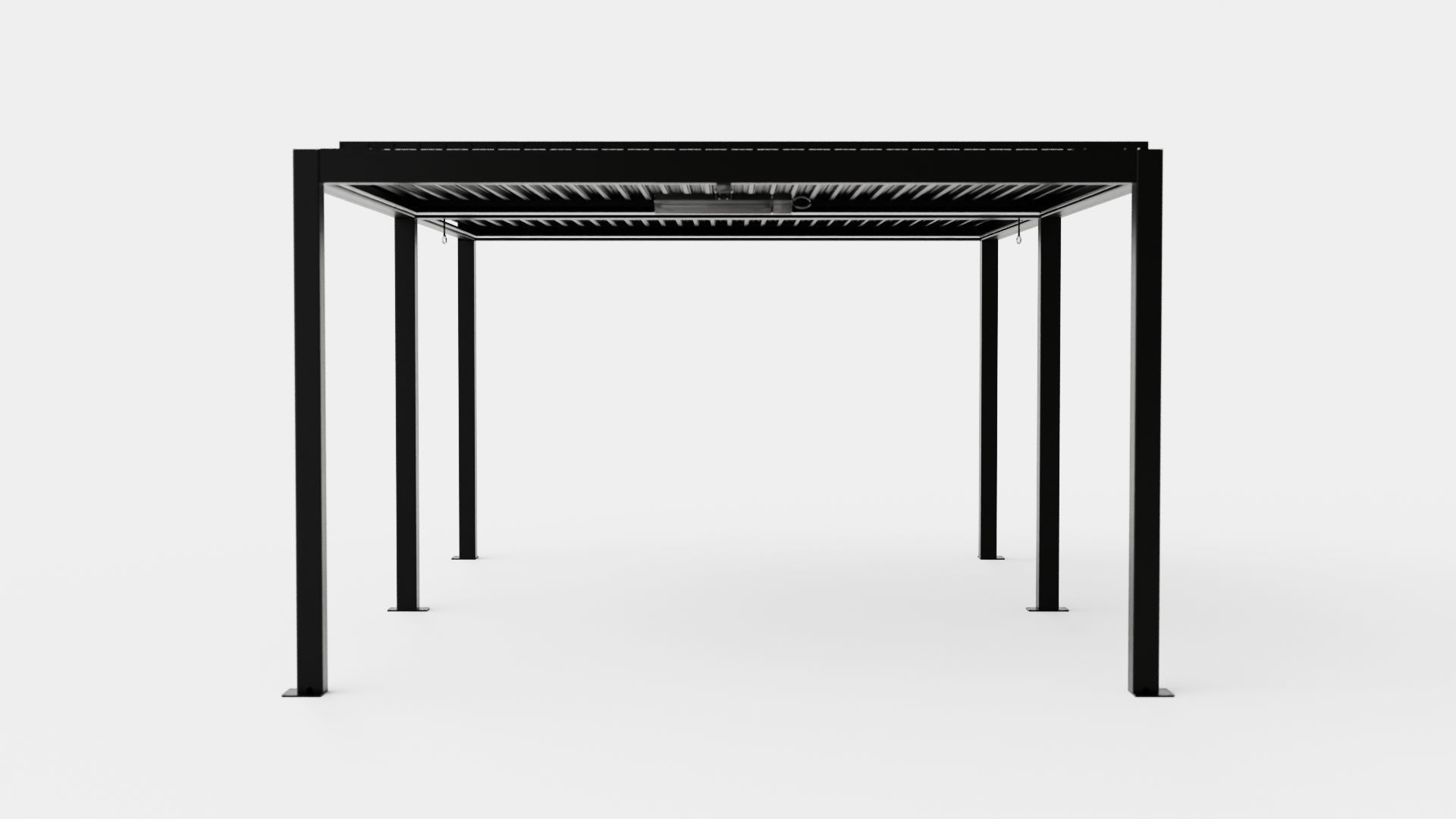 Pergola 4x6 Black Low-poly 3D model_2