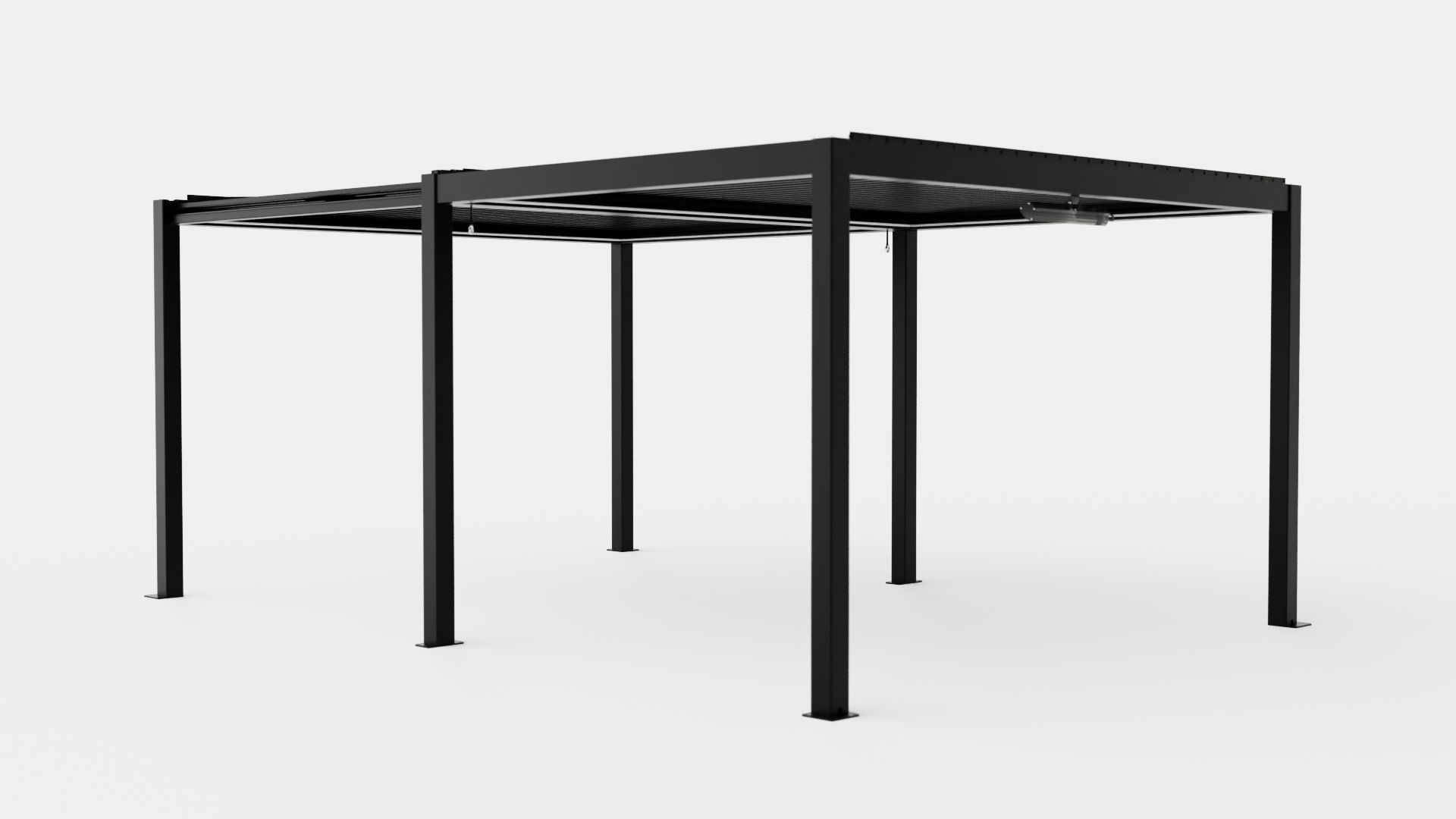 Pergola 4x6 Black Low-poly 3D model_3
