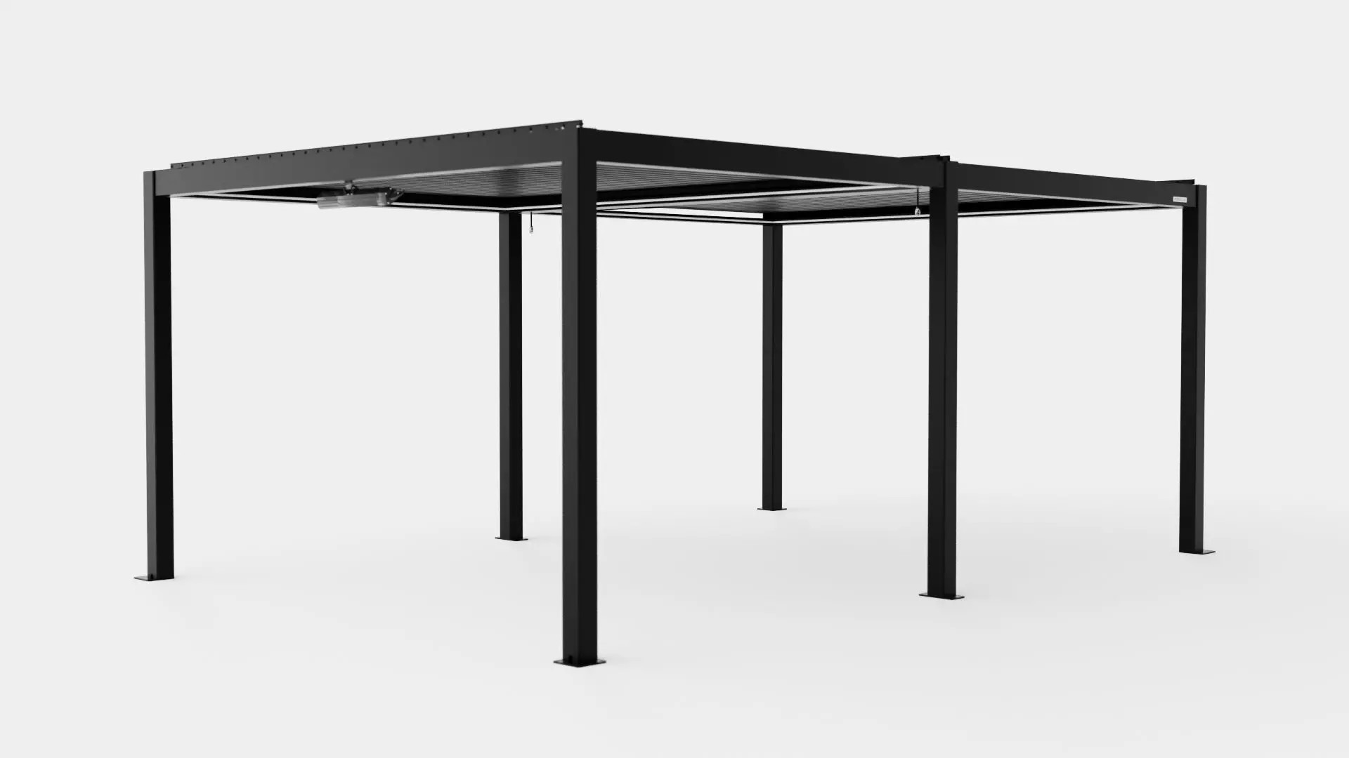 Pergola 4x6 Black Low-poly 3D model_0