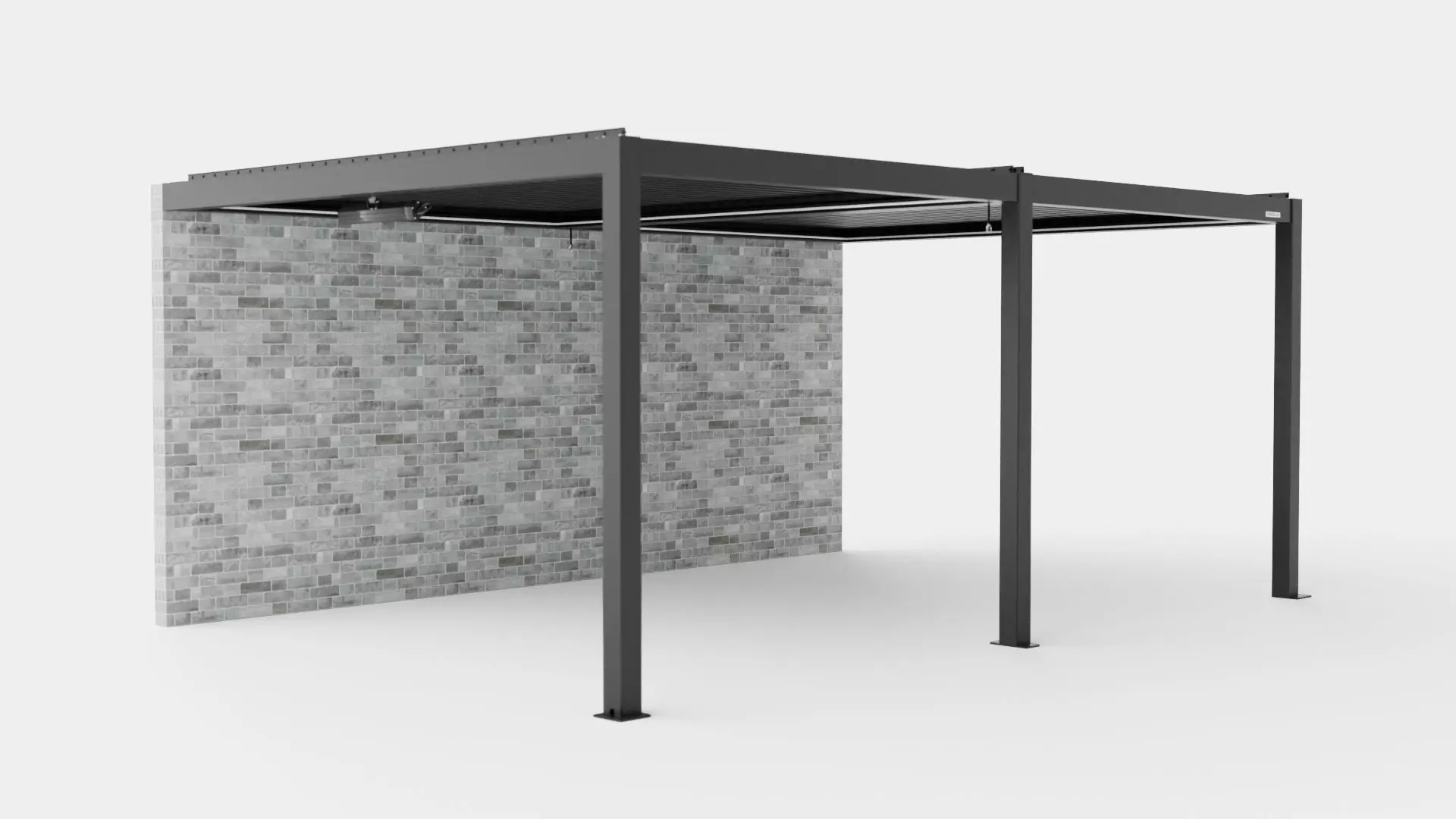 Pergola 4x6 Antracit Wall Low-poly 3D model_0